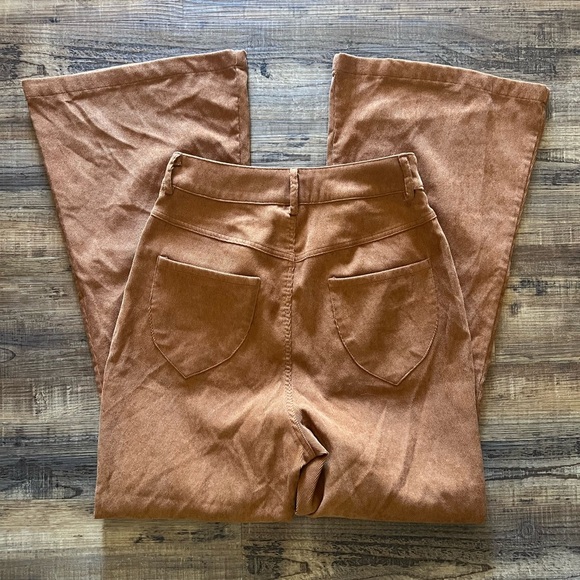 Rust Corduroy Flare Pants - Picture 3 of 3